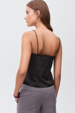 Top lingerie léopard - Noir