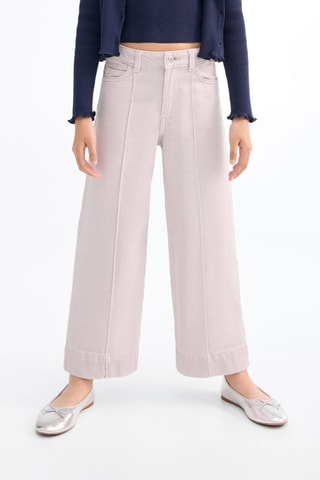 Jean style jupe-culotte détail couture - Violet