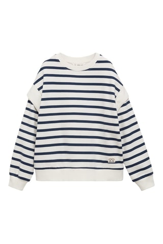 Sweat-shirt coton rayures - Bleu