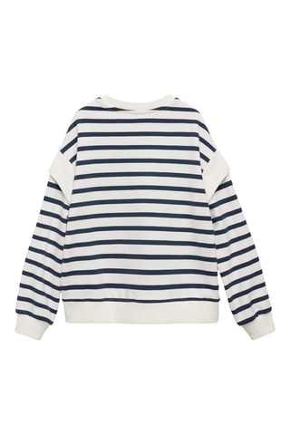 Sweat-shirt coton rayures - Bleu