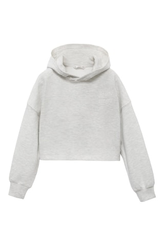 Sweat-shirt imprimé capuche - Gris