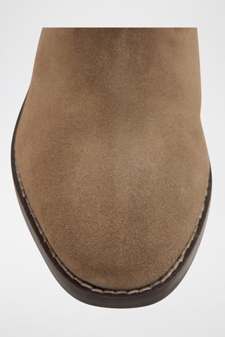 Bottines cuir suède cow-boy - Marron