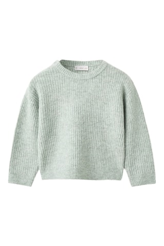 Pull-over maille côtelée - Vert clair