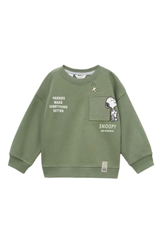 Sweat Snoopy brodé - Vert