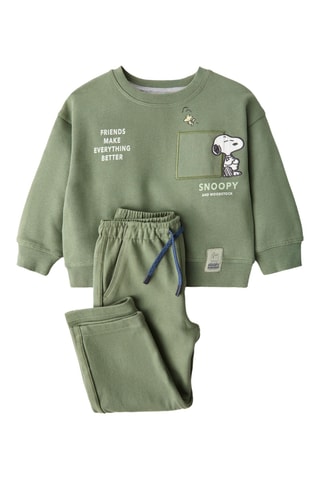 Sweat Snoopy brodé - Vert
