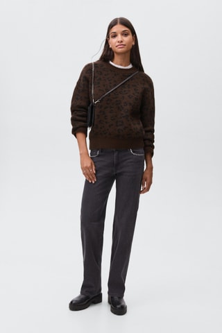 Pull-over motif léopard - Marron