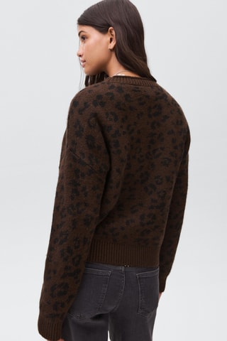 Pull-over motif léopard - Marron