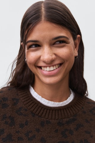 Pull-over motif léopard - Marron