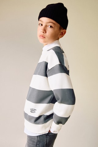 Sweat-shirt coton rayures - Anthracite