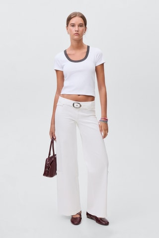 Jean wideleg avec boucle - Blanc