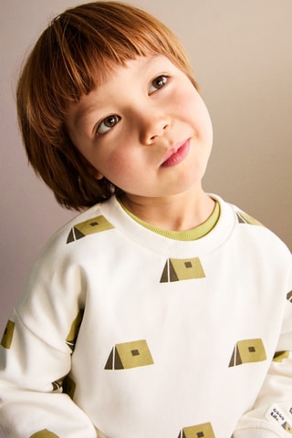 Sweater imprimé coton - Blanc