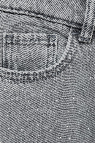 Jean droit à strass - Gris