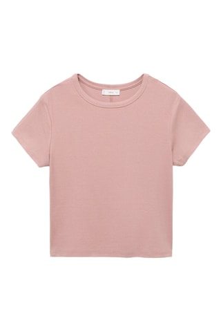T-shirt coton ajusté - Rose