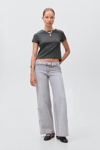 T-shirt coton ajusté - Anthracite