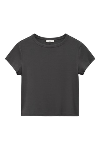 T-shirt coton ajusté - Anthracite
