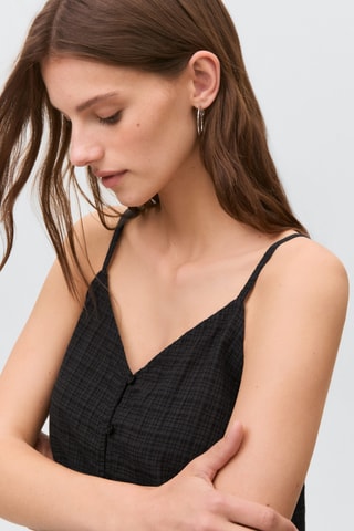 Top à carreaux - Noir