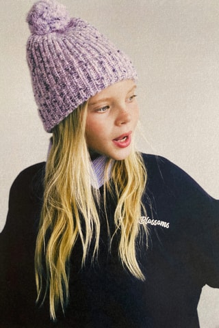 Sweat brodé et imprimé - Bleu marine