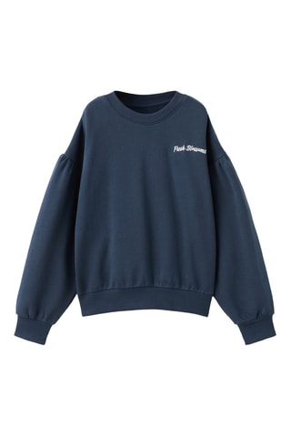 Sweat brodé et imprimé - Bleu marine