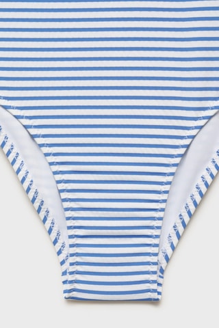 Maillot de bain à rayures et volants - Bleu
