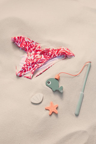 Culotte bikini volants - Rouge