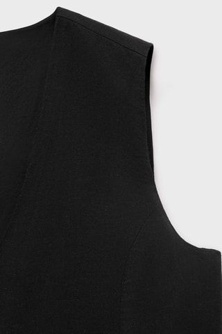 Gilet lin boutons - Noir