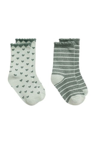 Pack 2 paires de chaussettes combinées - Vert clair