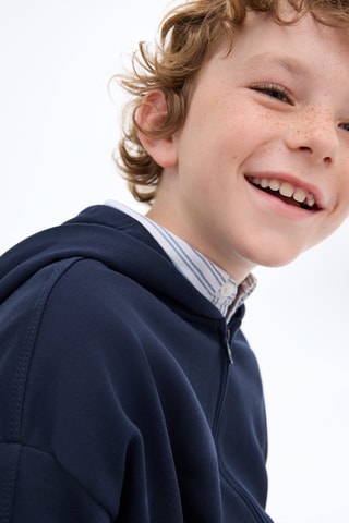 Sweat-shirt zippé à capuche - Bleu marine