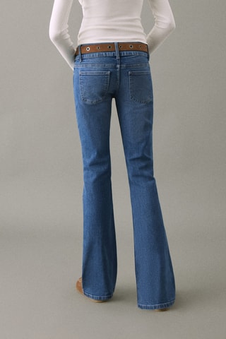 Jean flare taille basse - Bleu