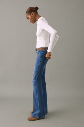 Jean flare taille basse - Bleu