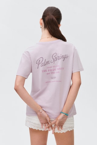 T-shirt imprimé manches courtes - Violet
