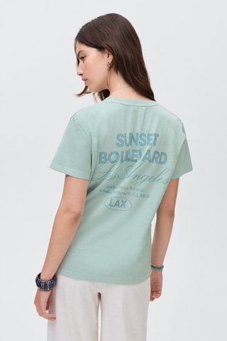 T-shirt imprimé manches courtes - Vert clair
