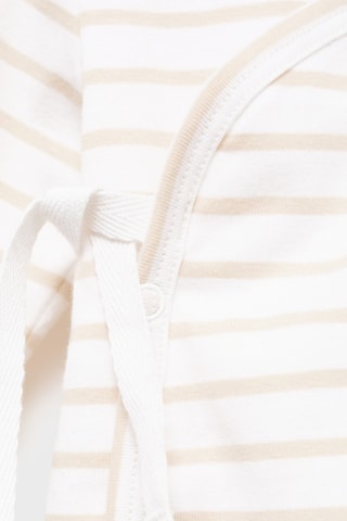 T-shirt croisé à rayures - Beige