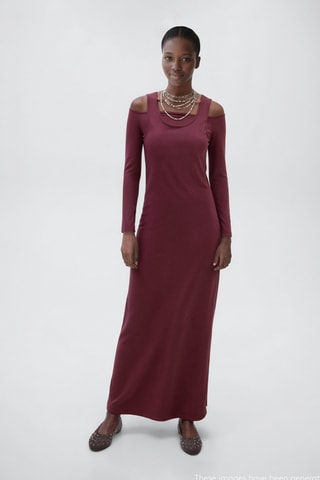 Robe longue cut-out - Bordeaux