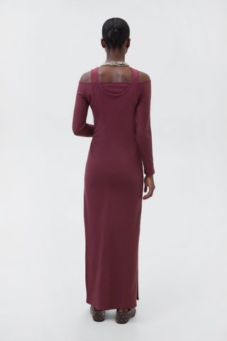 Robe longue cut-out - Bordeaux