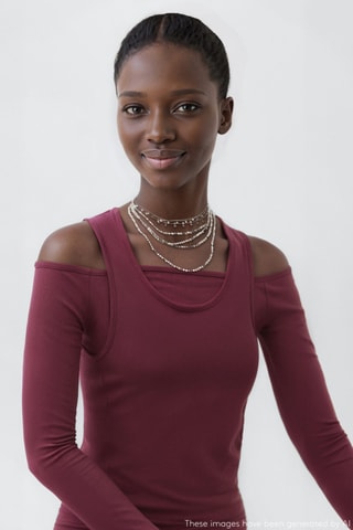 Robe longue cut-out - Bordeaux