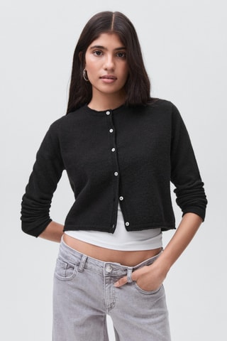 Cardigan maille boutons - Noir