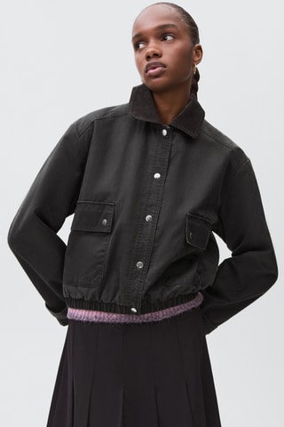 Blouson bomber col chemise - Anthracite