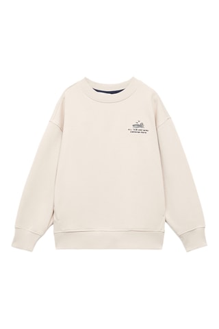 Sweater coton brodé - Beige