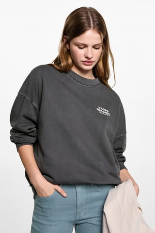 Sweat-shirt effet usé - Anthracite