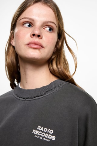 Sweat-shirt effet usé - Anthracite