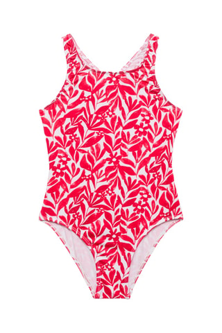 Maillot de bain imprimé dos croisé - Rouge
