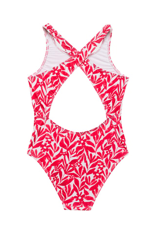 Maillot de bain imprimé dos croisé - Rouge