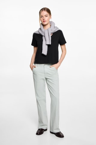T-shirt col en V - Noir