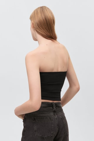 Top bandeau en maille - Noir