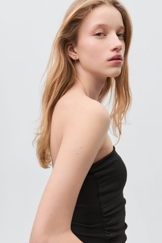 Top bandeau en maille - Noir