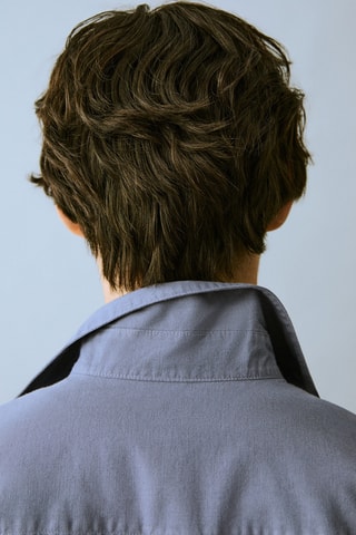 Chemise lin Oxford - Gris clair