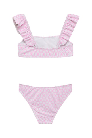Bikini fleurs volant - Rose