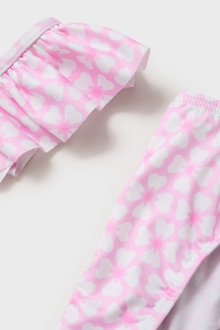 Bikini fleurs volant - Rose