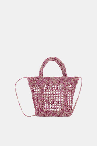 Petit sac raphia - Rose