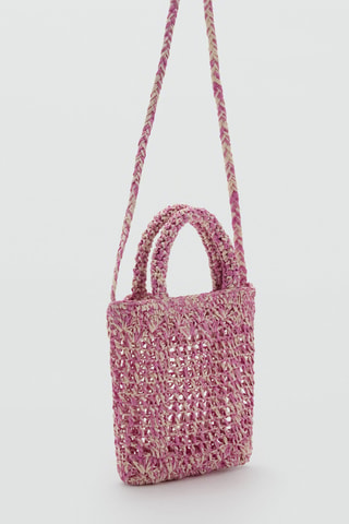 Petit sac raphia - Rose